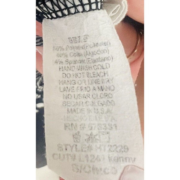 Le Lis Womens S Top Navy Floral Stripe Soft Cute Color Block Mixed Media USA - Picture 6 of 7